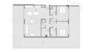 Планировка квартиры 2 спальни в ЖК 1WOOD № 11009